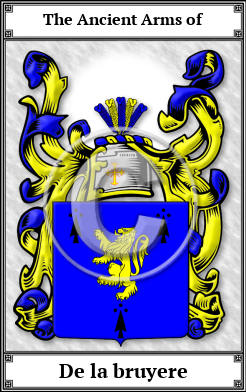 De la bruyere Family Crest Download (JPG)  Book Plated - 150 DPI